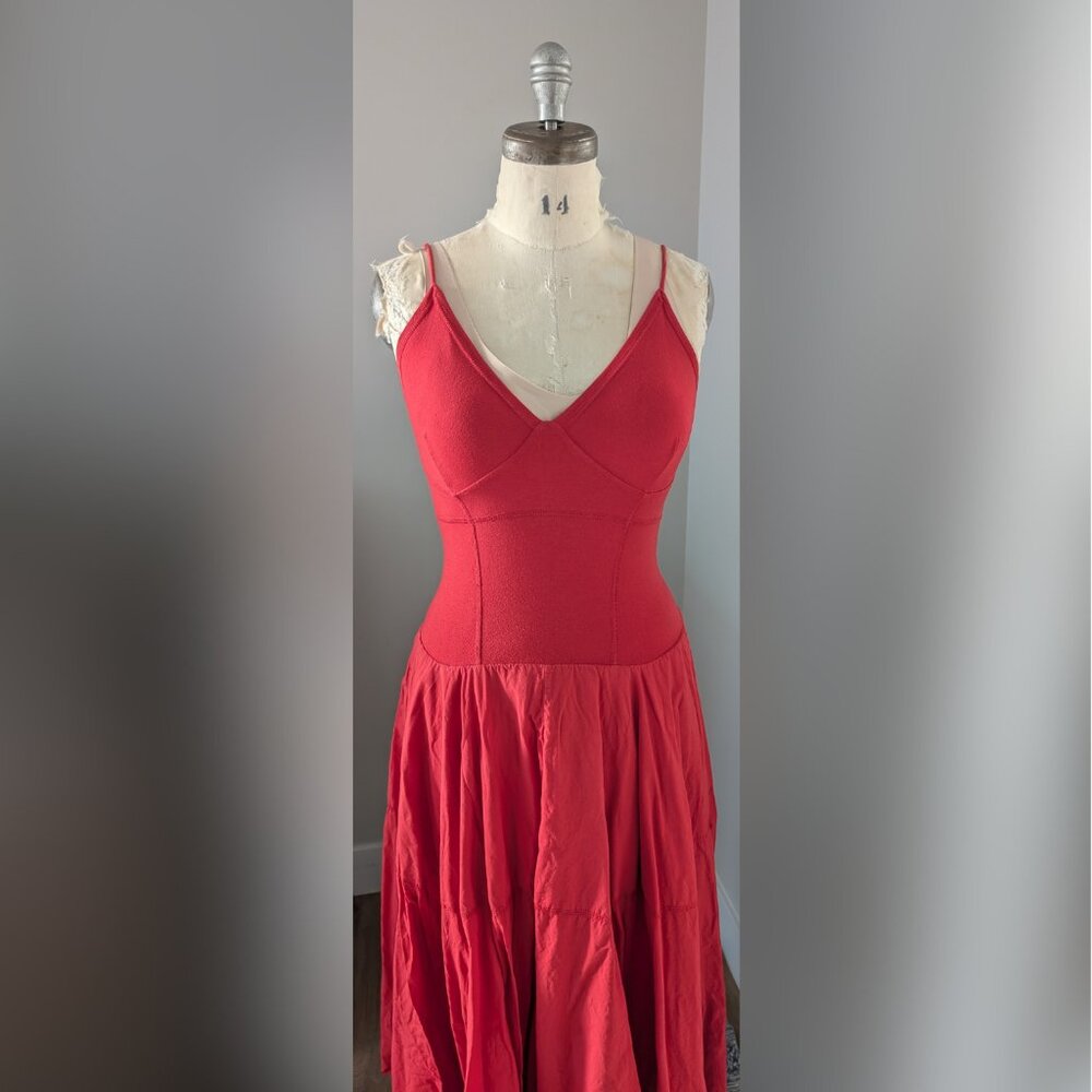 Lunaluz Classic Red Strappy Dress